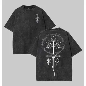 LOTR LOTR Middle Earth Shirt, JRR Tolkien Hoodie, Lord of the Rings Merch, LOTR Sweatshirt, Menswear Top apparel men gifts Vintage Distressed farmer x-mas Watercolor Christmas Tree Casual Street Comfy Streetwear