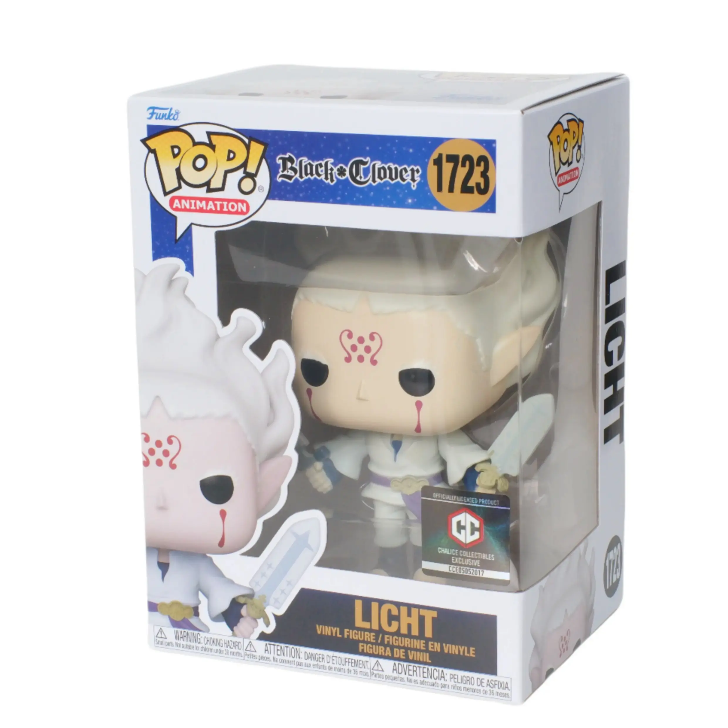 Funko Pop! Animation: Black Clover - Licht #1723, Chalice Collectibles Ex, with Clear Pop Protector