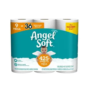 212 MAIN Georgia-Pacific Angel 2-Ply White Toilet Paper, Mega Size with Over 425 Sheets, Pack of 4
