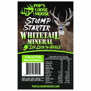 Pop's Loose Moose Whitetail Deer Mineral Stump Starter Lip Lick'n Apple