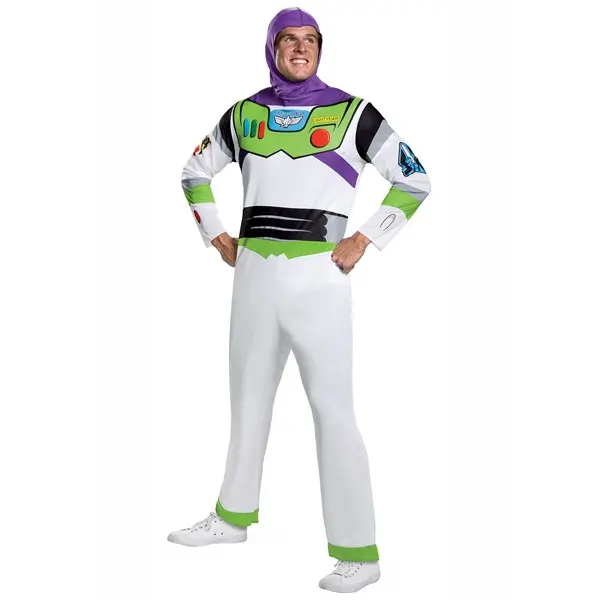 Disney Toy Story Adult Buzz Lightyear Classic Costume, Jumpsuit, Top, Fabric, Menswear