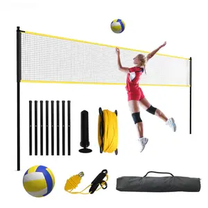 [FLASH SALE] Garvee Portable 32 Ft Volleyball Net for Backyard & Outdoor – Adjustable Height Training Set with Bag, Ball, Pump & Ropes – Sturdy Freestanding Net for Kids, Teens, & Adults