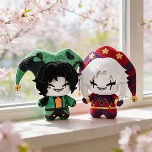 The Freak Circus Harlequin and Pierrot Plush Toy Set, Adorable Jester Style Soft Stuffed Dolls, Popular Horror Game Peripherals, Perfect Collectible Birthday Holiday Gifts for Children and Game Fans