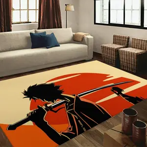 Samurai rug, anime rug, anime carpet, anime decor, manga rug, japanese rug, japan art rug,