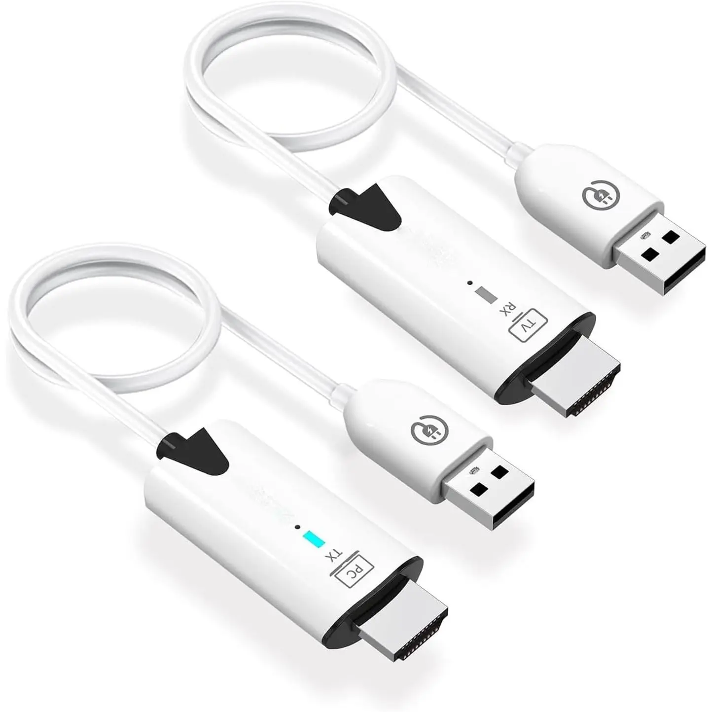 Wireless Transmitter and Receiver Kit with HDMI TV Adapter, Portable 1080P Extender, 164FT/50M Range, Plug-and-Play for Laptops, PS4/5 to Projector/Monitor Audio-Video Transmission