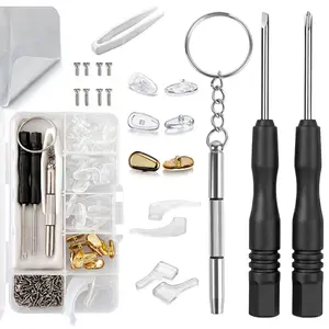 25 Pairs Upgraded Ultra-Soft Silicone Air Cushion Nose Pads, Anti-Slip Screw-In Eyeglass Repair Set with Tools, All-Day Comfort for Daily & Work Glasses Wear