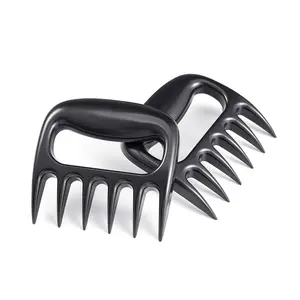 BBQ Claws 2 Pack, Shredder Claws to Shred Lift & Carve Pork, Turkey, Chicken, Brisket, Ham - Barbecue Utensil Tool for BBQ Grilling Smoking Roasting, Black