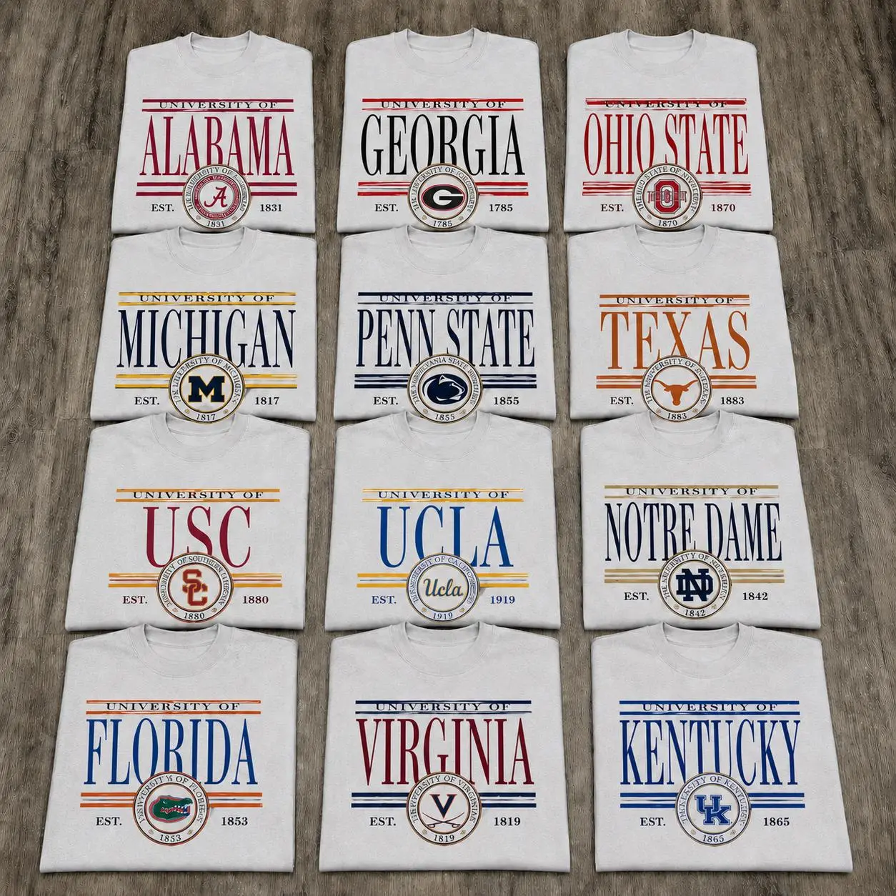Vintage College Typography Graphic T Shirt Retro Varsity Letter Tee Distressed Campus Style Shirt Classic Athletic Graphic Unisex Heavy Cotton Casual Streetwear Everyday Outfit Sports Fan Gift for Men Women