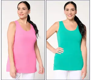 Denim & Co. Essentials So Soft Jersey 2 Pack Tunic and Tank Top