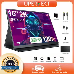 UPERFECT 16 18.5 17.3 Inches 2K 1080P 144HZ 120HZ Gaming Portable Monitor IPS 100% DCI-P3 FreeSync Low Blue Light VESA Kickstand Dual USB-C PD 60W HDMI for Mac Windows PS5 Gaming Remote Work Thin Full Adaptive Capacitive