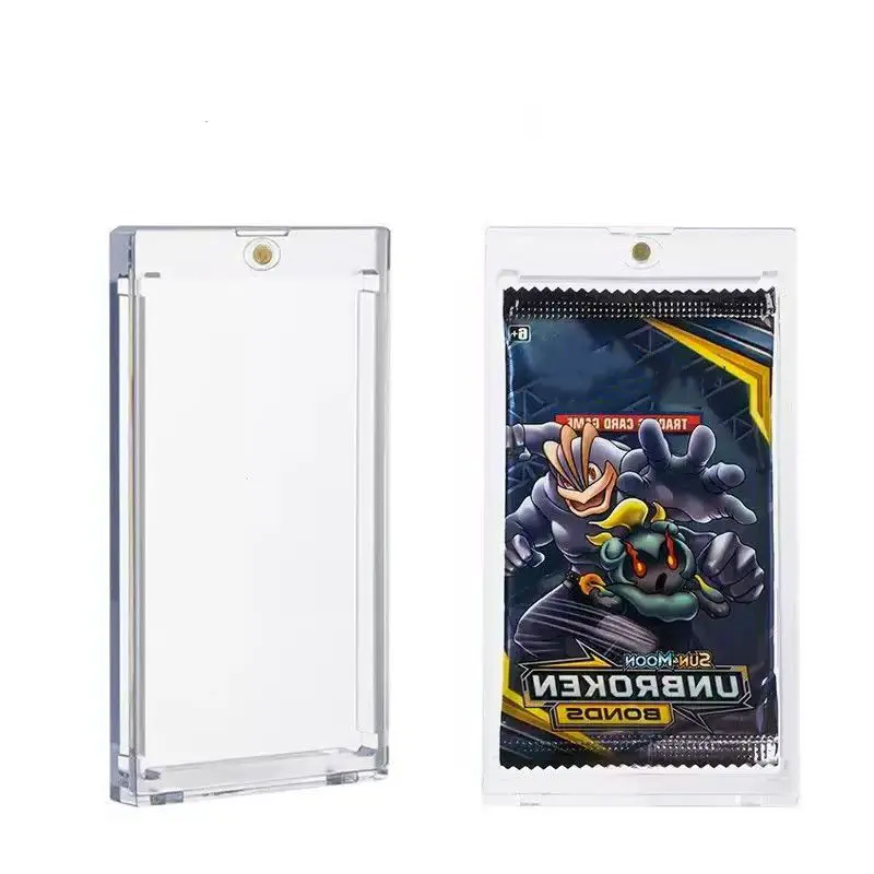 The transparent magnetic display box is suitable for card bricks, with internal dimensions of 70*120*4.5mm. It is a detachable dustproof box made of acrylic
