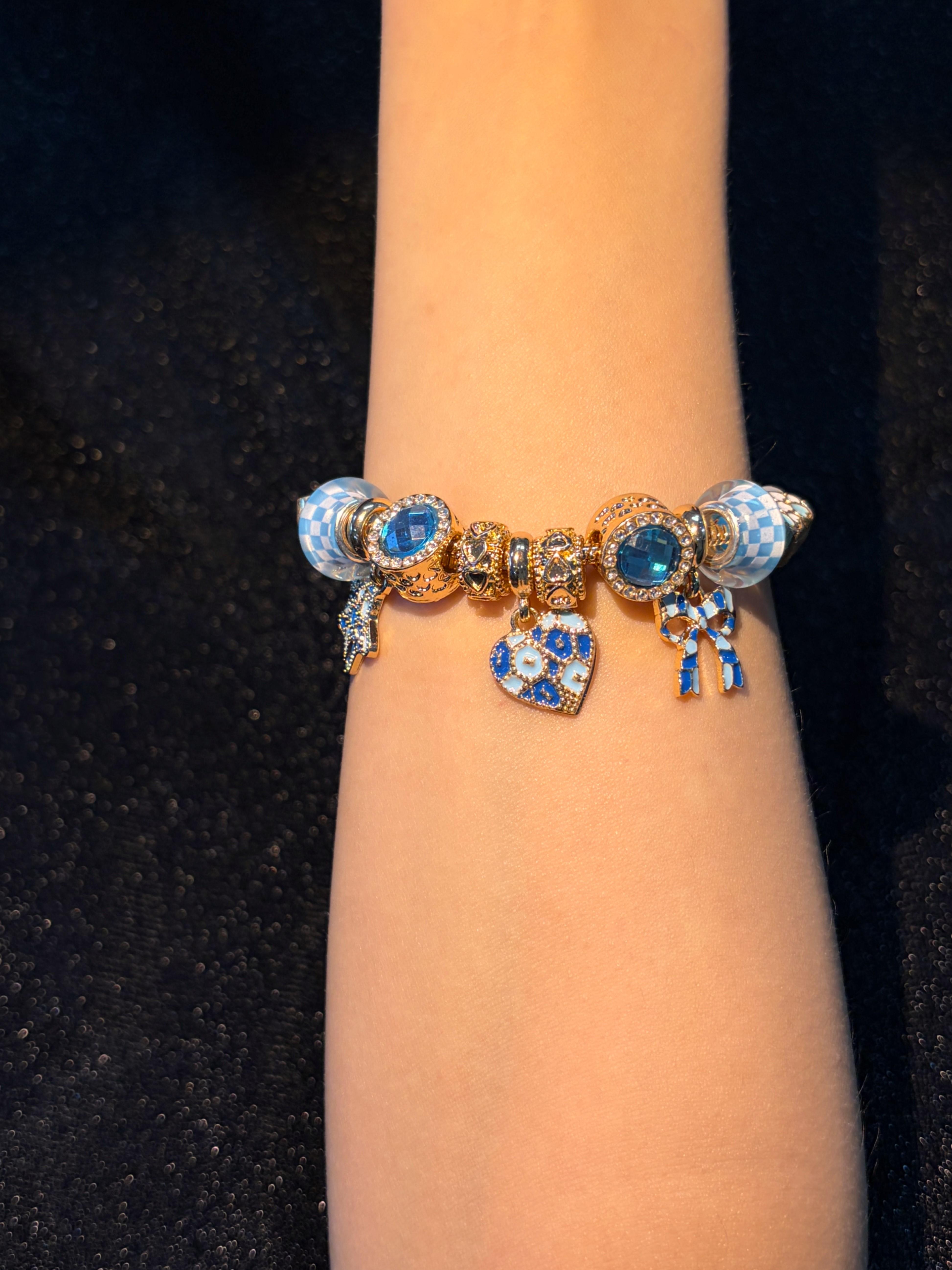 Women’s Gold-Tone Adjustable Stackable Bracelet with Star, Heart, Bow Dangles – Daily Wear Costume Jewelry Accessory