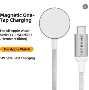 USB C Apple Watch Charger, 1M 5W Fast Charging Magnetic Wireless Cable, Compatible with Apple Watch Series 9/8/7/SE/6/5/4/3/2/1, Portable iWatch Charger for Home & Travel