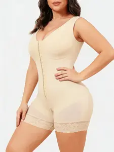 Women's Hook Closure Zipper Crotch Butt Enhancing Abdomen Smoothing Shapewear, High Waisted Shapewear, High Compression Full Body Shaper, Breathable Comfort Contouring Bodysuit, Seamless Sculpting Bodysuit