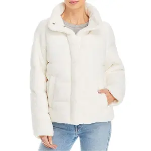 Bagatelle Womens Faux Fur Cold Weather Puffer Jacket White XL Winter Womenswear