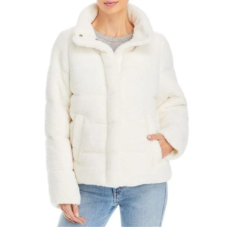 Bagatelle Womens Faux Fur Cold Weather Puffer Jacket White XL Winter Womenswear