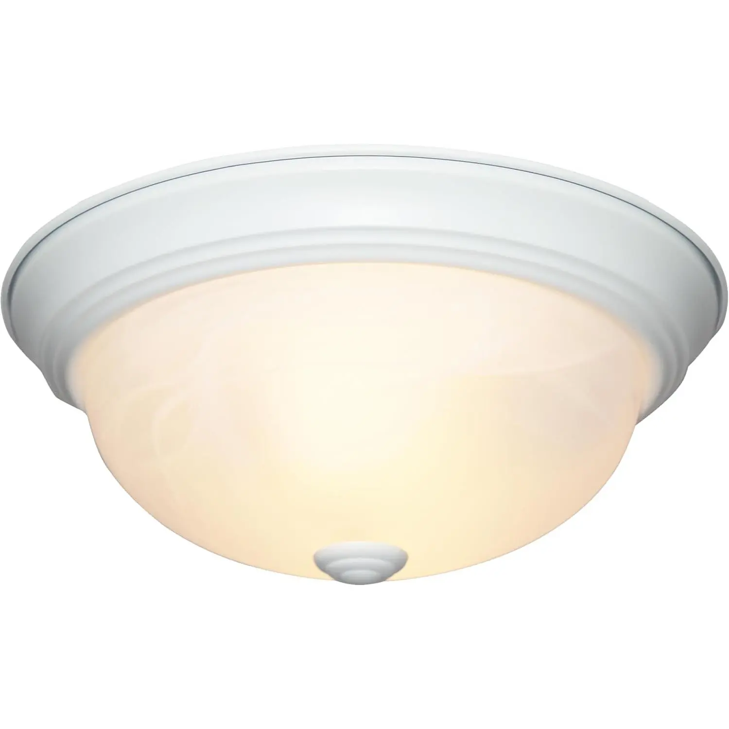 Reedley 2-Lights Flush Mount Ceiling Light, 13 Inch Lighting Fixture for Kitchen, Bedroom, Bathroom, and Hallway, White Alabaster Glass, White, 1257M-WH-AL