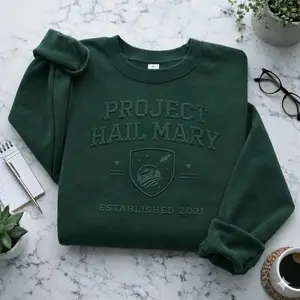 Embroidered Project Hail Mary Sweatshirt, Space Explorer Crewneck, Sci Fi Novel Fan Tee, Astronomy Graphic Top, Science Nerd Gift