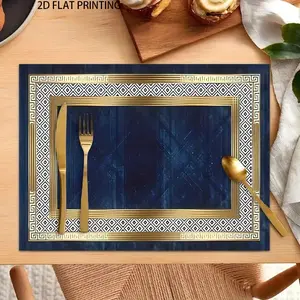 2D flat printing, 2-piece/4-piece/6-piece/8-piece geometric pattern series decorative placemats, placemats - suitable for dining tables and coffee tables, brand new high-quality placemats, heat-resistant mats