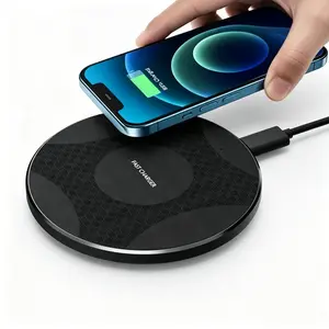 10W Wireless Charger Pad,Ultra-Slim Bedside Organizer for iPhone 17-12 & Samsung/Android,Sleep-Friendly Nightstand Station with Zero-Light Disturbance,Matte Black – Perfect Bedside Gift for Him/Her, Couples & Tech Lovers