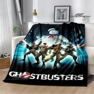 Ghostbusters Cartoon Printed Flannel Blanket, Soft Comfortable Blanket for Weekend Rest, Couch Lounging, Bedroom Decor, Daily Use, Cozy Gift Idea