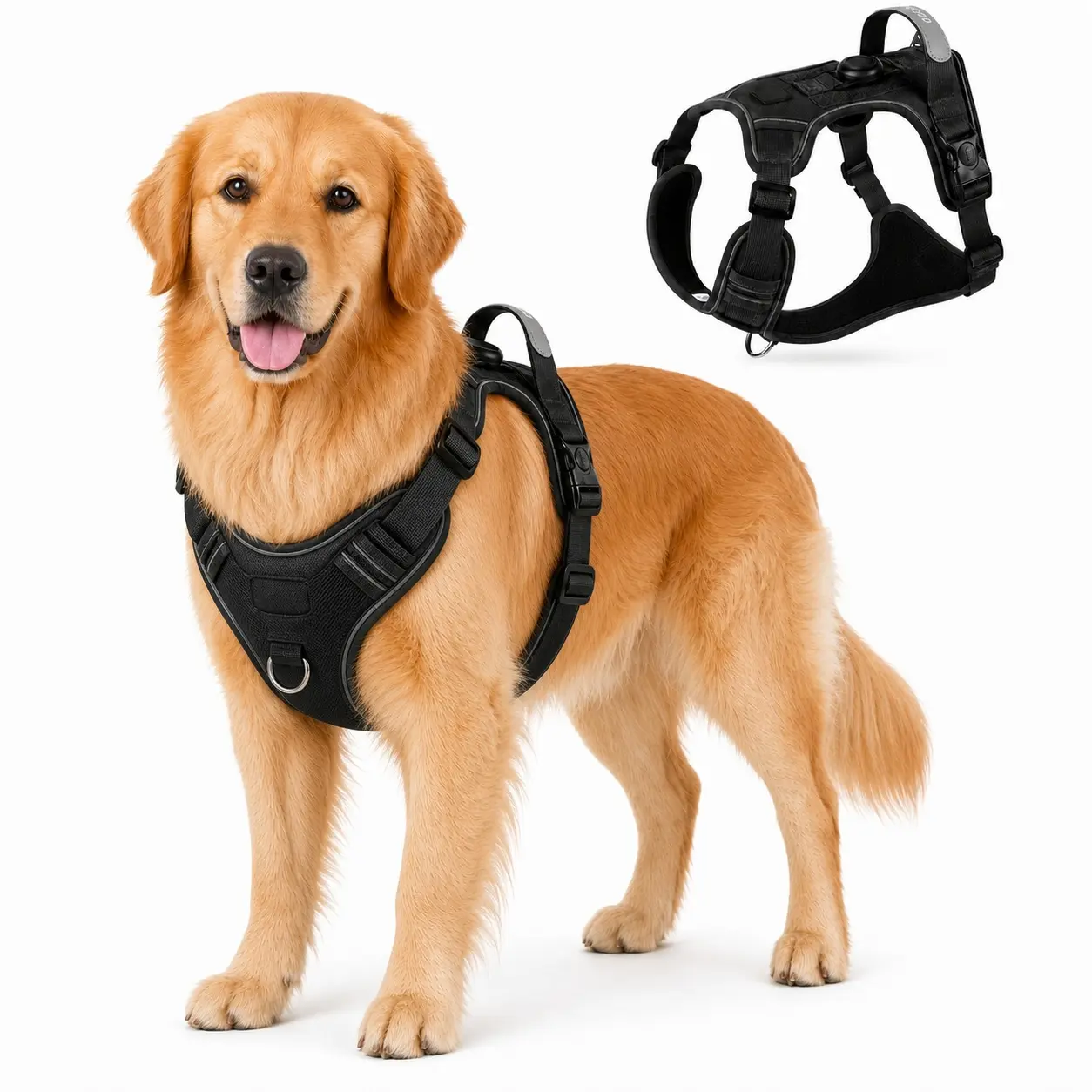 HIPETJOY Dog Harness with AirTag Holder, Walking Harness & Safety Harnesses for Small to Large Dogs, Universal Harness,