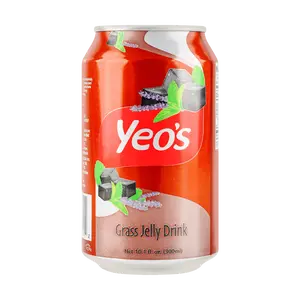Yeo's Singapore Grass Jelly Drink - No Added Sugar, Refreshing Herbal Jelly Beverage, 300ml Cans (Pack of 6)