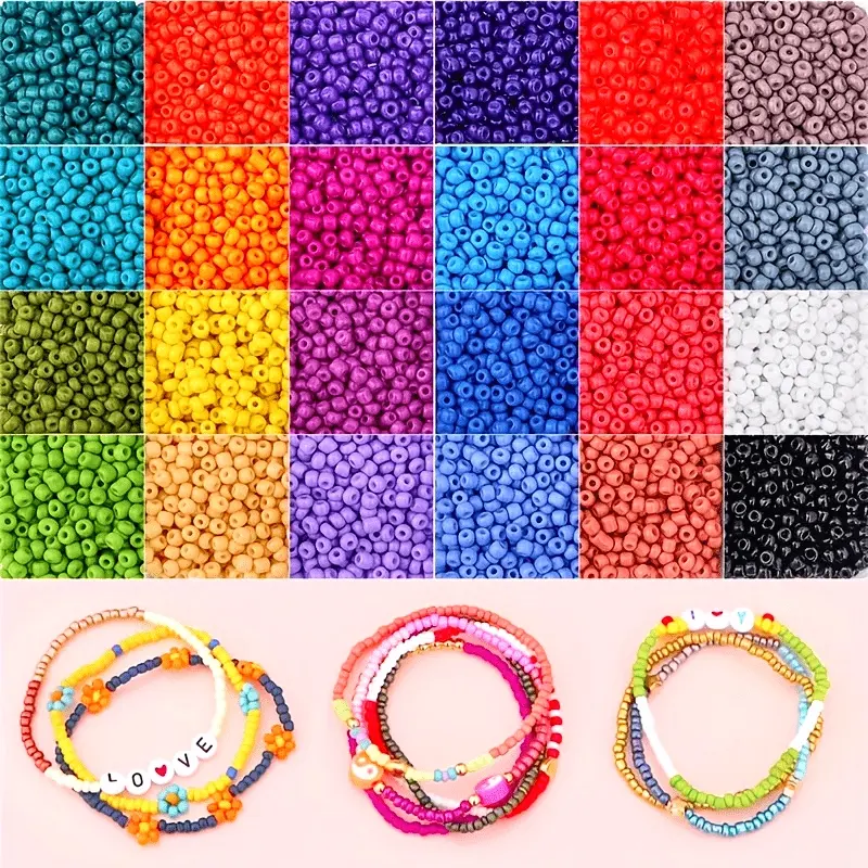 1000pcs 2mm Charm Czech Glass Seed Beads DIY Bracelet Necklace Spacer Beads For Jewelry Making Supplies DIY Earring Necklace Bead Mix Bead Assortment