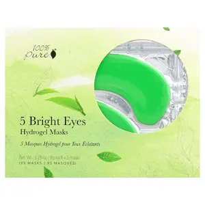 100% PURE Bright Eyes, Hydrogel Eye Masks, 5 Masks, 0.28 oz (8 g) Each