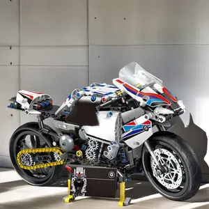 1:10 Scale Super Sport Building Block Motorcycle, Electric Drive, 1310 Pieces, Ideal Gift for Teens & Adults, Durable Design