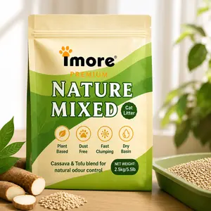 Tofu Cat Litter Cassava Cat Litter Natural Flushable Cat Litter Odor Control Quick Clumping Low Dust Low Tracking Lightweight Kitty Litter for Cats Not for Automatic Litter Boxes