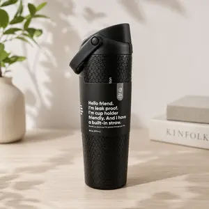 Owala Black 30oz FreeSip Water Bottle, Double Wall Vacuum Insulated Stainless Steel, Leak Proof with Straw & Sip Spout