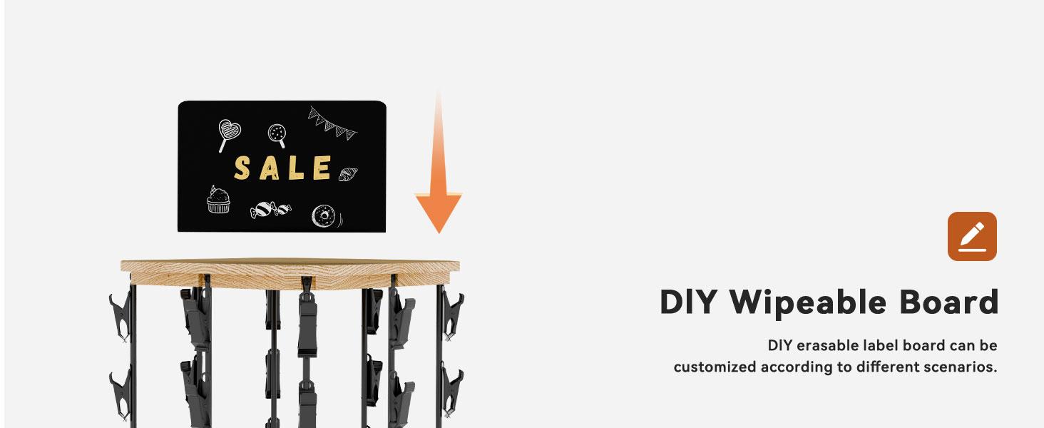 MOVATEK 360° Rotating Wooden Snack Stand | 5-Tier Candy Display 40 Clips Snack Organizer| Rack for Concession Stand Countertop Snack Stand Party | Sturdy base | With Message Board | MOVATEK 360° Rotating Wooden Snack Stand | 5-Tier Candy Display 40 Clips Snack Organizer| Rack for Concession Stand Countertop Snack Stand Party | Sturdy base | With Message Board |