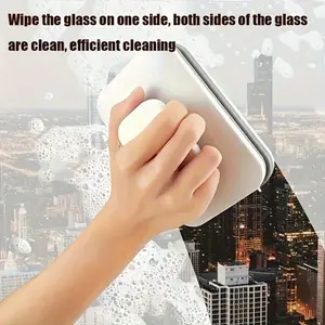 1 Pc Suitable For 3-10mm Single-Layer Glass Household Magnetic Window Cleaner, Double-Sided Magnetic Glass Wiper, High-Rise Window Cleaning Tool, Strong Magnetic Glass Cleaner,  And Practical, Cleaning Products, Household Small Tools