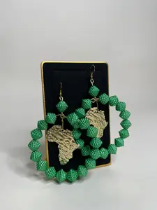 King Jimmy Beaded Earrings With The Map Of Africa