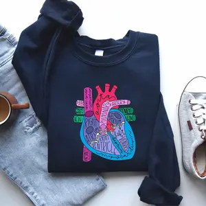 Heart Anatomy Sweatshirt, Cardiac Nursing Gift, Nursing School Shirt, Medical School Student Shirt, Cardiologist Anatomical Heart Shirts