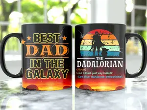 Father’s Day Gift Mug, Best Dad in Galaxy Funny Movie Cup, Dad Husband Hero Legend Design