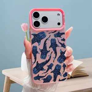 Many Whale Sharks Pattern Phone Case For iPhone 17 17e 16 Pro Max 16e 15 Plus 14 13 12 11 Shockproof Drop Protective Durable PC Smartphone Cover Cellphone Casing Cover
