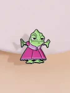 Cartoon Chameleon Badge, Dress Metal Pin, Durable Metal Pins, Fairy Tale Theme Collection, Perfect Gift for Friends, Unique Design Accessory