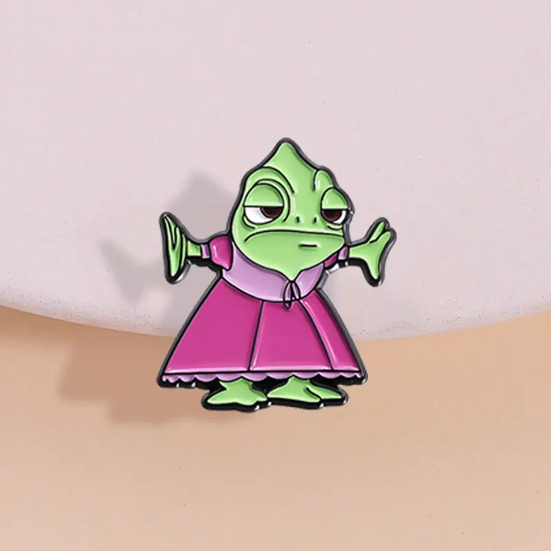 Cartoon Chameleon Badge, Dress Metal Pin, Alloy Brooch Pin Clip, Durable Metal Pins, Fairy Tale Theme Collection, Perfect Gift for Friends, Unique Design Accessory