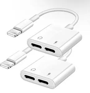 Lightning Apple MFi Certified 2 in 1 Dual Lightning Aux Charge Adapter