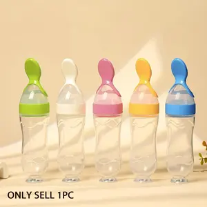 Baby Rice Porridge Bottle Silicone Feeding Spoon, Baby Food Bottle, Infant Rice Pudding Spoon, Auxiliary Food Bottle