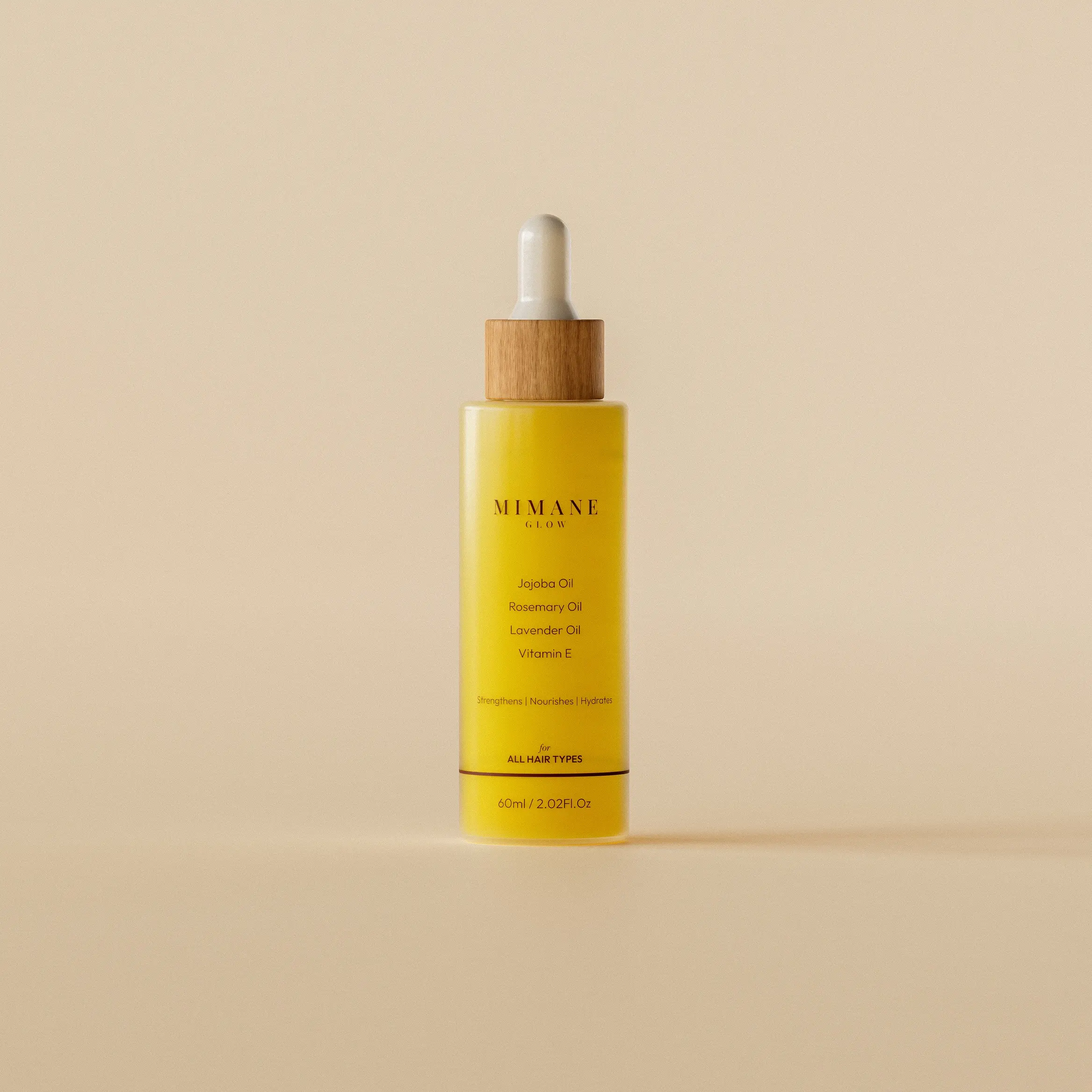 Mimane Glow – Growth & Strengthen Hair Oil | Lightweight Nourishing Formula | Jojoba, Babassu, Pumpkin Seed & Rosemary Oils + Vitamin E | For All Hair Types | 60 ml Daily Haircare