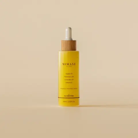 Mimane Glow – Growth & Strengthen Hair Oil | Lightweight Nourishing Formula | Jojoba, Babassu, Pumpkin Seed & Rosemary Oils + Vitamin E | For All Hair Types | 60 ml Daily Haircare