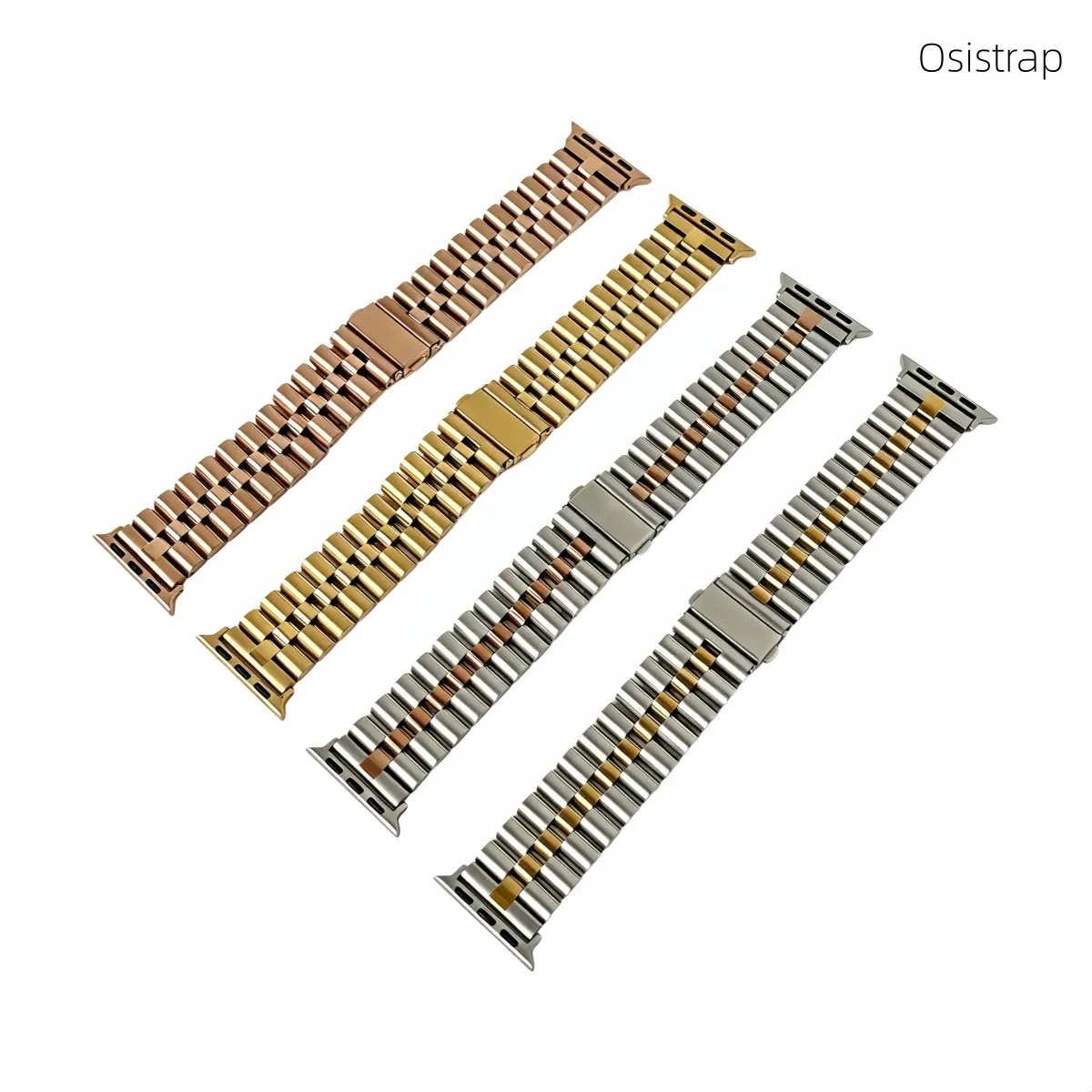Osistrap Aesthetic Solid Stainless Steel Metal Watch Band, Adjustable Bracelet Accessory for Apple Watch 38/40/41/42/44/45/46/49mm, Series 1-11, SE & Ultra, for Women & Men Business Daily Use