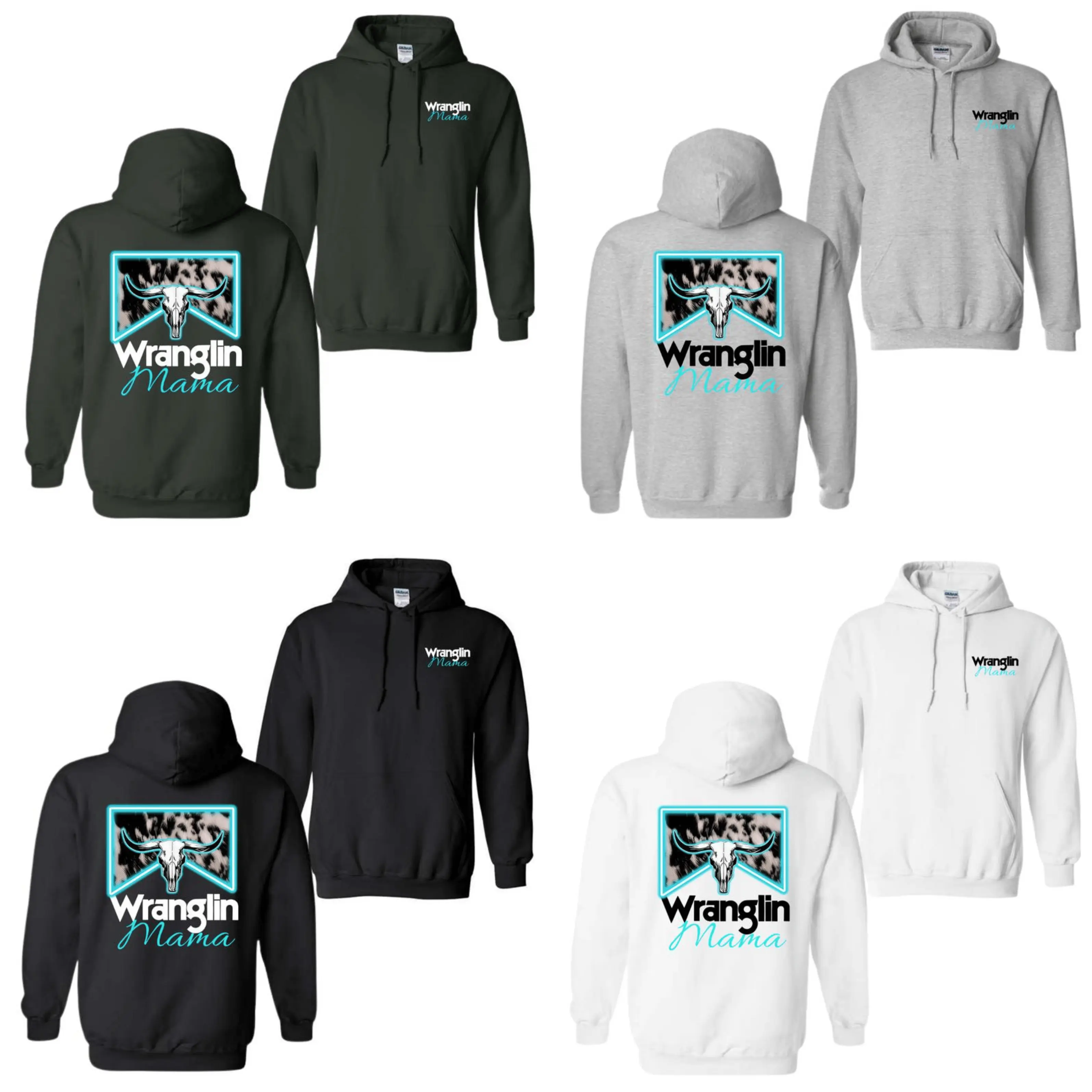 Wranglin' Mama Hoodie, Western-Inspired Graphic Hoodie, Trendy Ranch Life Hoodie, Stylish Western Apparel, Cozy and Comfortable Design, T-Shirt, Sweatshirt