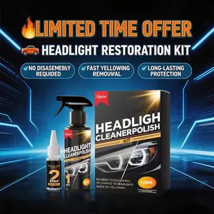 Car Headlight Care Kit, Daily Renovation Cleaning Agent, Stain Removal, Surface Protection, Clear Finish, Automotive Maintenance Essentials