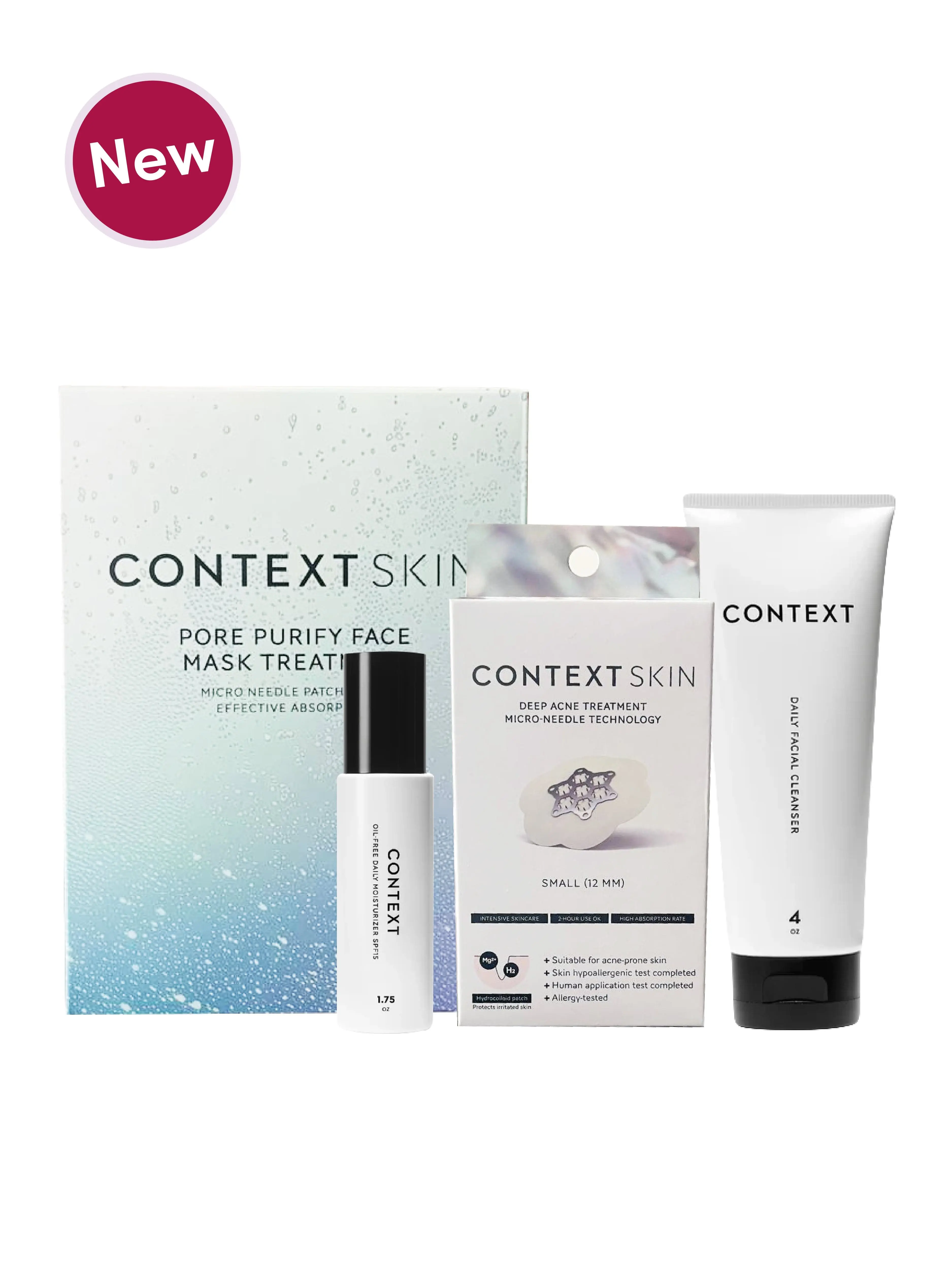 Acne Cleanser Mask Moisturizer Daily Facial Cleanser Kit SPF Pore - Emergency Skincare Package