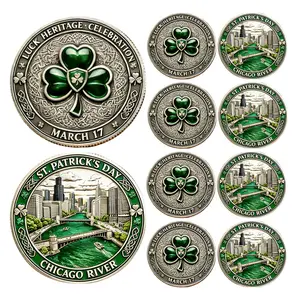 10pcs/Set St. Patrick'S Day Shamrock Lucky Coin - Double-Sided Relief Celtic Knot Design Collectible Coin - Creative Gift Item for Collectors And for Giving As a Present During The Holiday