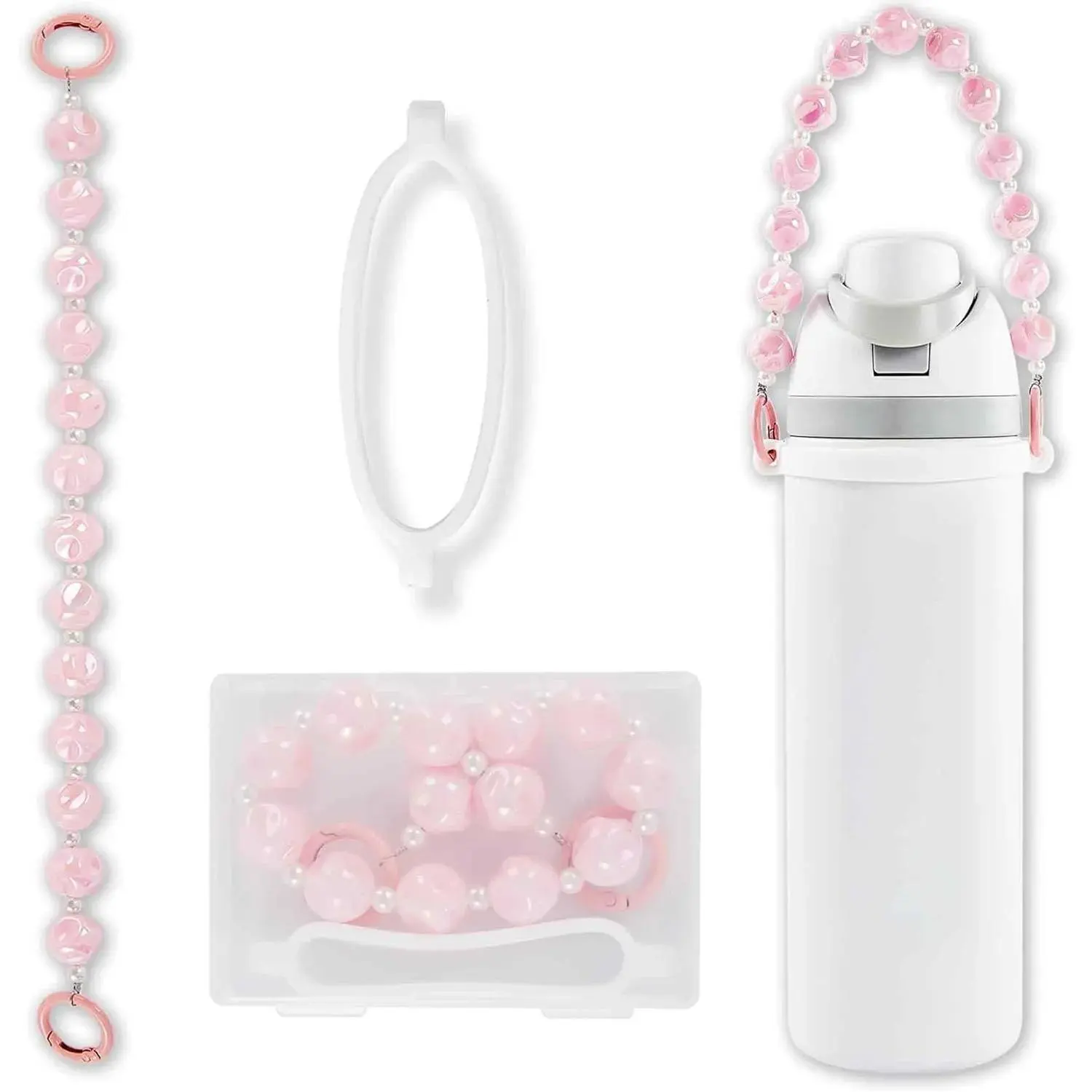 Bottle Silicone Handle Strap,Compatible Owala Freesip Water Bottle - Fits 16oz to 40oz, Water Bottle Carrier Grip Accessories for Running Bike, Gym Or Jogging